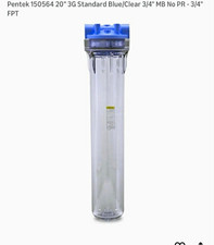 Pentek 150564 20in Whole House Filter Housing Blue/Clear 3/4in FPT