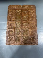 The Ten Commandments Wall Plaque Multi Products Inc. #1124 Plastic-USA Made-GUC