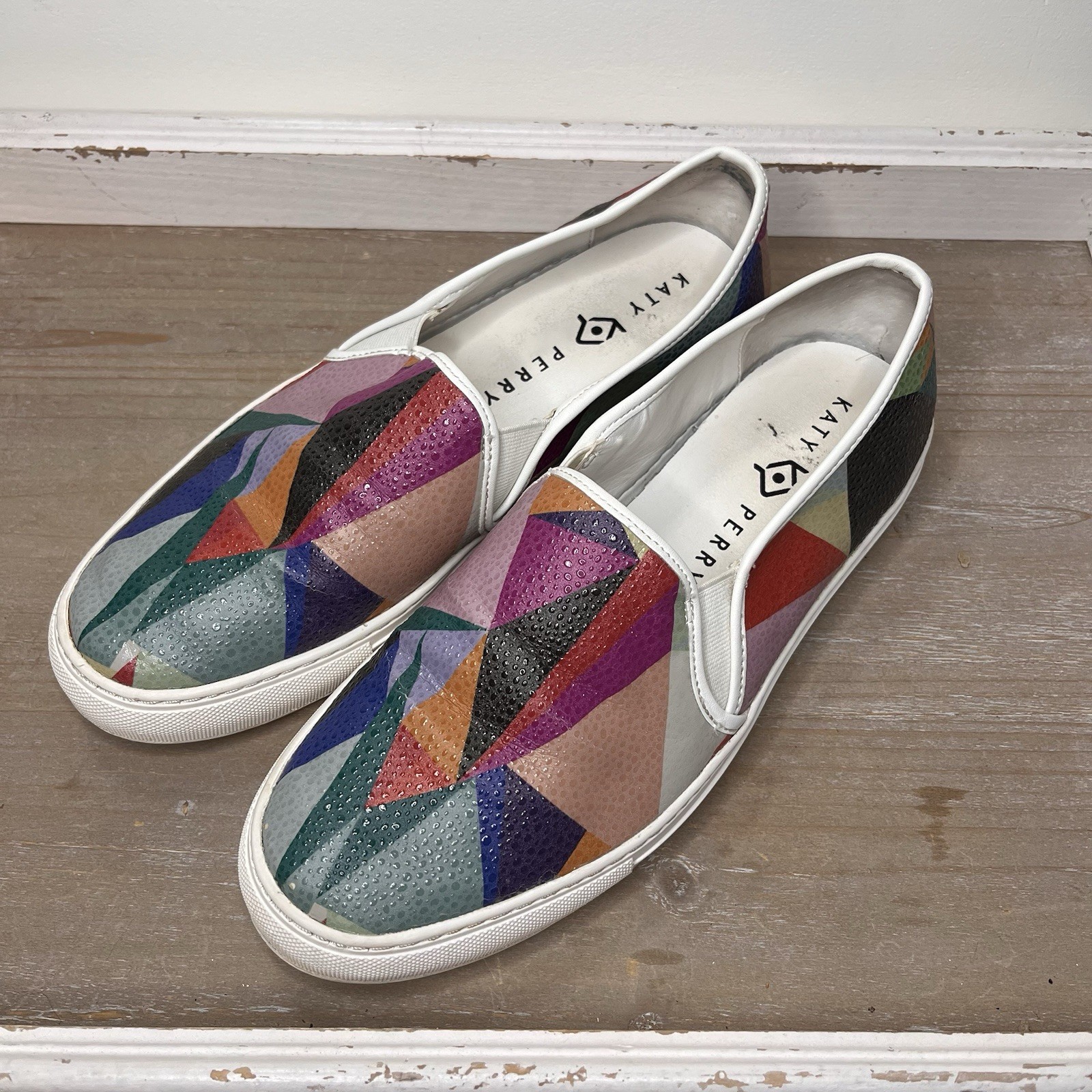 Katy Perry Shoes Womens Size Geometric Colors Bright Leather