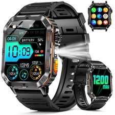 Reloj Inteligente Militar Watch Para Hombre Con Llamadas Bluetooth y Linterna