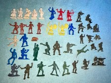 VTG Lot 43 Plastic Toy Cowboys Indians  Army Figures MPC Unmarked  Kids