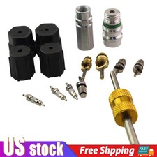 Cap  Valve AC R12 R134a Teflon Seal Refrigera Air Conditioning Valve Core Kit 