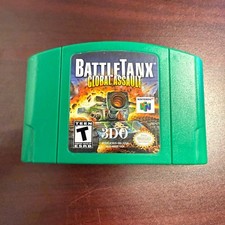 BattleTanx Global Assault N64 Nintendo 64 Authentic Battle Tanks Green Cartridge