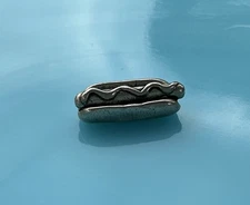 Sterling Silver Vintage Shube Hot Dog Mustard American Food Charm Pendant 2.8g