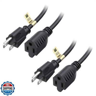 [UL Listed] Cable Matters 2-Pack 16 AWG Heavy Duty 13A Power Exte