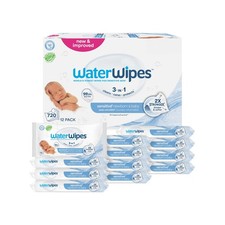 WaterWipes Sensitive Baby Wipes 60 Count, Hypoallergenic, Pack of 12