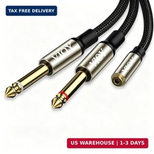 3.5Mm to Dual 1/4 Inch Audio Splitter Cable, Gold Plated 1/8 TRS Female to D...