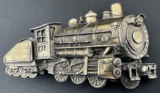 Vintage Brass Belt Buckle Train Engine Locomotive Great American Buckle Co 1980