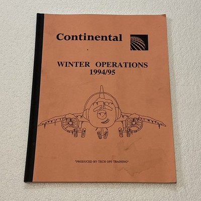 Vintage Continental Winter Operations 1994/1995 Employee Tech Training Pamphlet