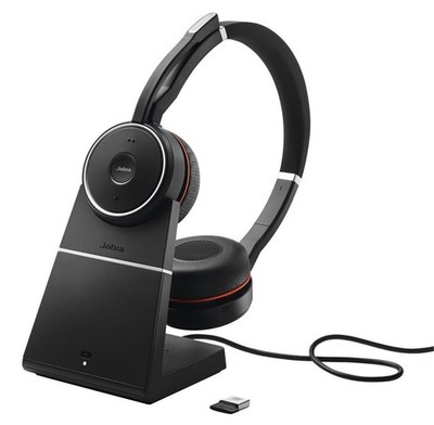 Jabra Evolve 75 UC Stereo Kabelloses Headset mit Ladestation (7599-838-199)