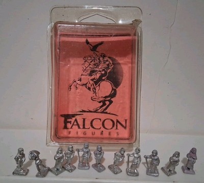 Falcon Figures Pewter Color 1'' Miniatures Civilians And Camps New Kingdom 11 PC