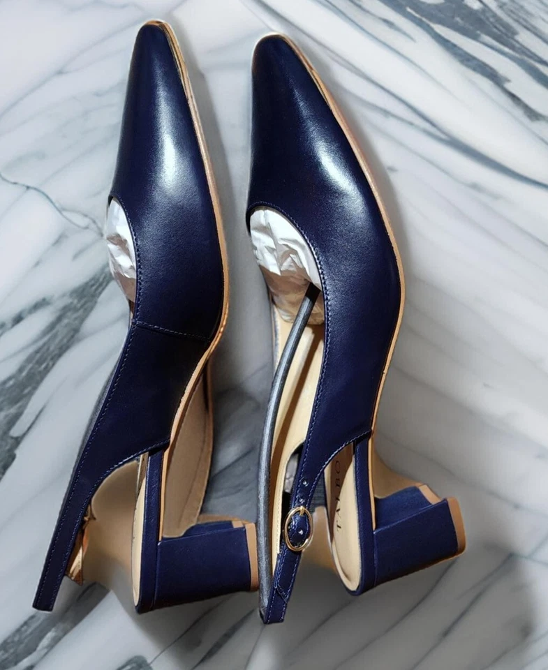 Zapatos de salón Talbots azul índigo Kelsey con cordones para mujer talla 8,5 M cuero genuino Foto 3 de 4