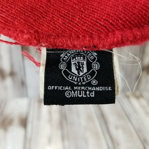 Manchester United Fútbol Fútbol Tejido Acrílico Gorro Sombrero Invierno Gorra Rojo Rayas - Imagen 4 de 5