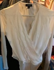 White lace bodysuit top