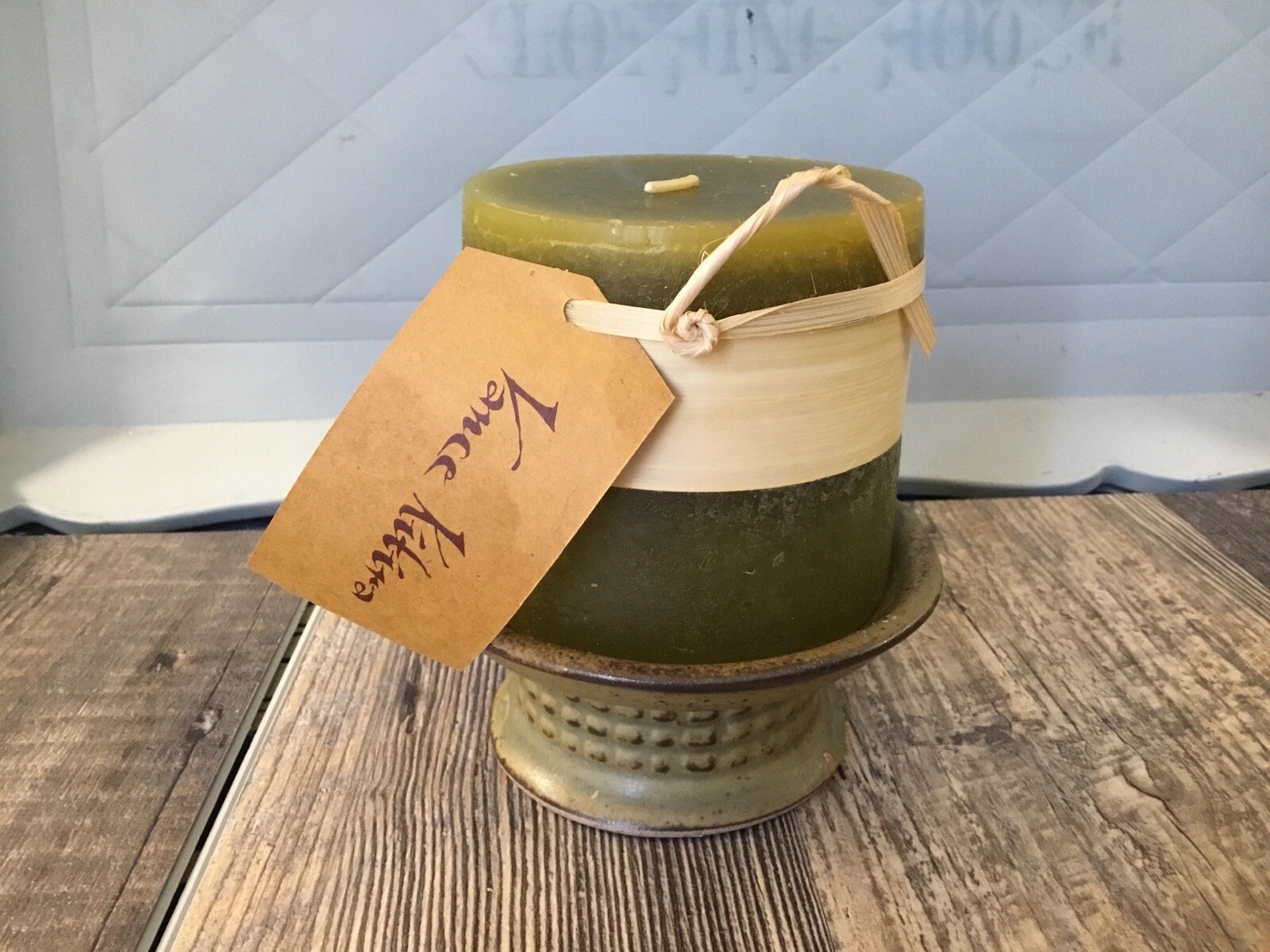 Vance Kitira Green moss Timber Collection Pillar Candle W/ Candle Holder New 643460069035 eBay