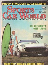 Sports Car World 1970 Feb Bolwell Nagari Nissan R380 Virgo Lolita Monaro GTS Lol