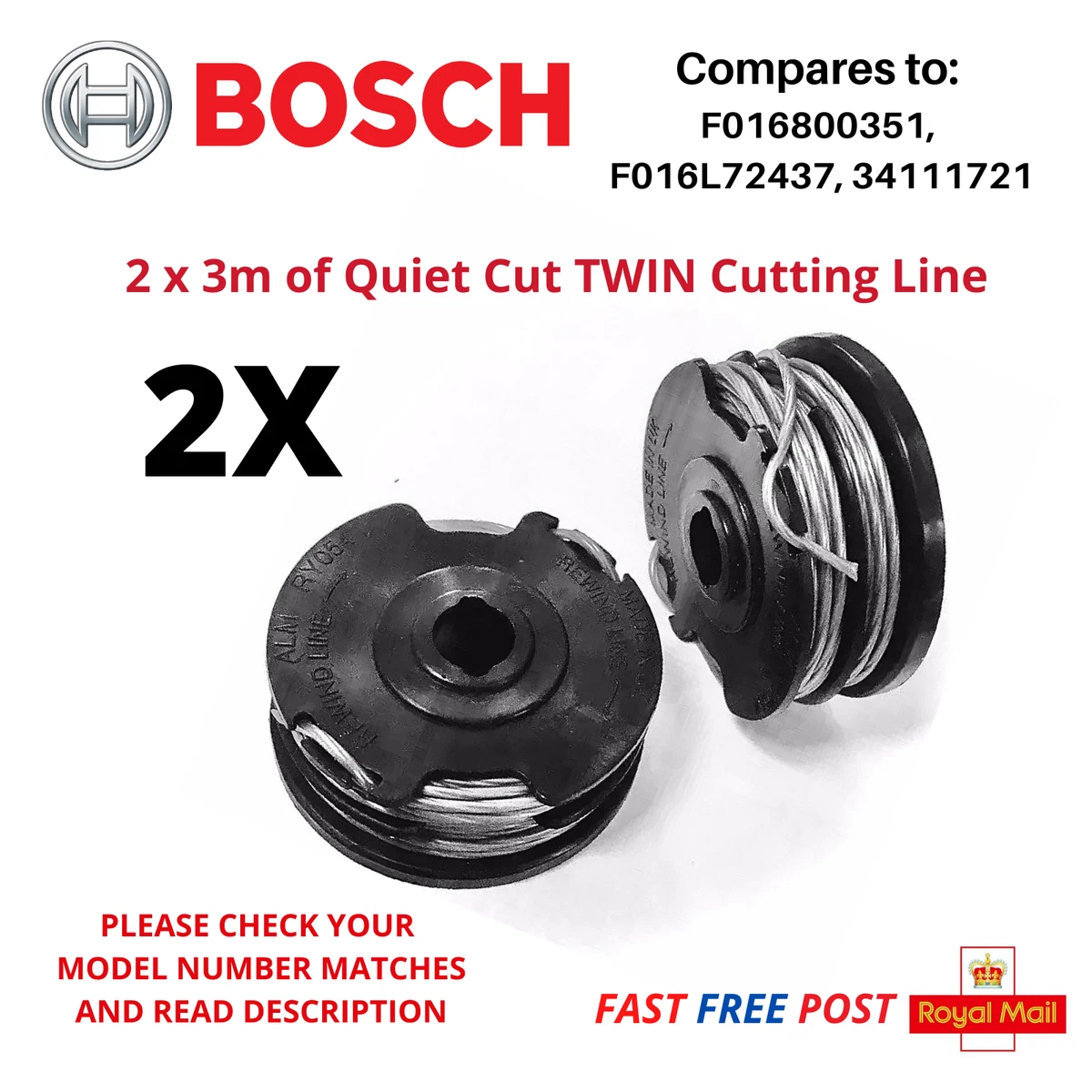 Lav en seng debat system BOSCH AdvancedGrassCut 36 Twin Line and Spool for 36v Strimmer Trimmer FAST  POST | eBay