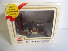 HO MODEL POWER #682 LIGHTED FRUIT STAND / 2 FIGURES ALREADY BUILT