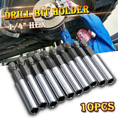 10Pcs 1/4" Hex Magnetic Nut Driver Metric Socket Impact Drill Bit Set ...