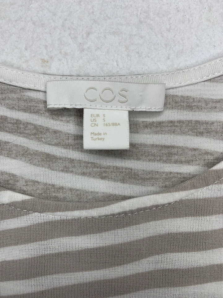 COS Damen Beige Gestreiftes Top T-Shirt Größe Small - Bild 3 von 4