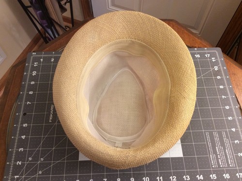 Dobbs Fifth Avenue Tan Fedora Mens Hat 100% Linen Sz L - Picture 8 of 8