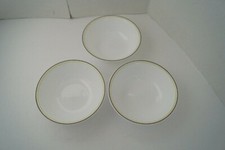 CORELLE CEREAL BOWLS GREEN AND BROWN STRIPES LOT OF 3 EUC