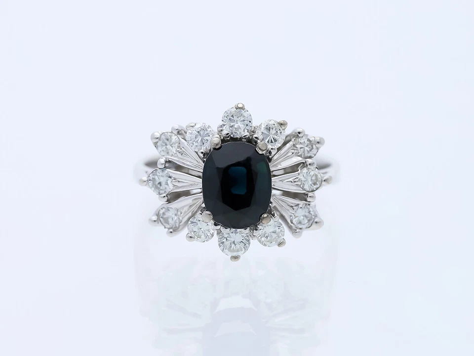 Ring 2,20 ct. Brillanten Diamanten Saphir 585 Gold Wert: 5.500 EUR Deta Schmuck
