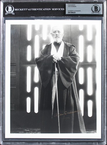Alec Guinness Star Wars Authentic Signed 8x10 B&W Photo Autographed BAS Slabbed