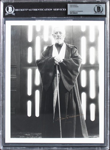 Alec Guinness Star Wars Authentic Signed 8x10 B&W Photo Autographed BAS Slabbed - Picture 1 of 2