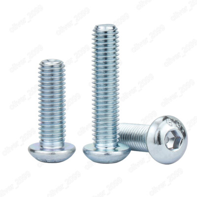 Galvanized Steel M3 M4 M5 M6 M8 Hex Socket Bolts Button Head Screws ISO7380