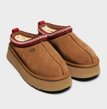 New In Box AUTHENTIC UGG Tazz Chestnut Platform Slipper Women's size 8