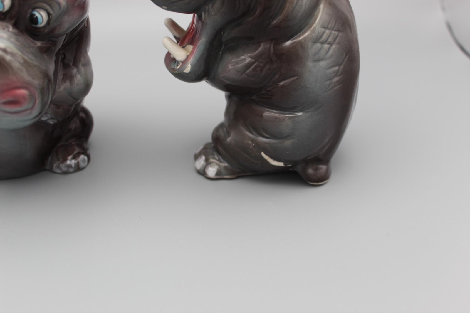 Vintage Kreiss 5" Large Hippo Hippopotamus Dancing Salt Pepper Shakers Ceramic eBay