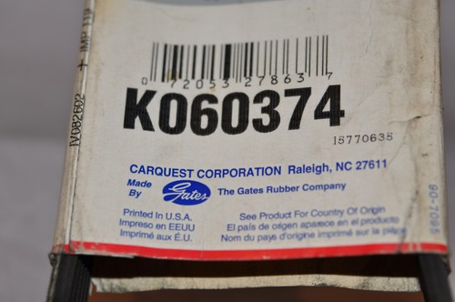 K060374 Serpentine Belt-Premium OE Micro-V Belt by Gates Car Quest 21mm x 960mm - Picture 3 of 8