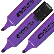 Pack Of 10 Dataglo Fluorescent Chisel Tip Highlighter Pens School Office Neon SQ