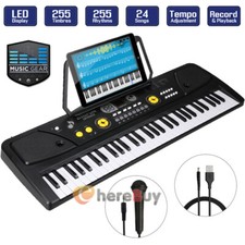 61 Key Electronic Keyboard Piano w/ Music Stand  Micphones, Set for Beginners