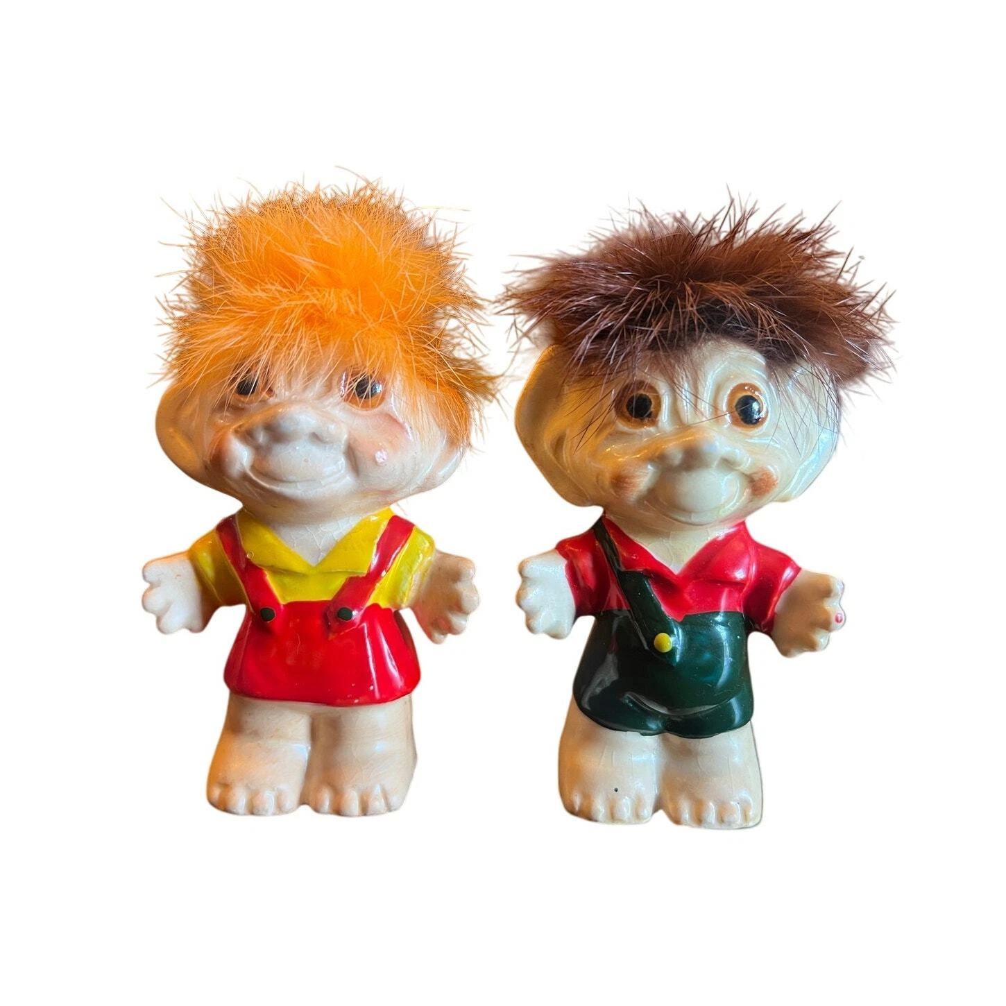 Vintage Troll Salt & Pepper Shakers w/Hair RARE Norcrest Japan w/Cork