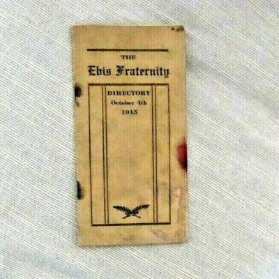 BOOKLET EBIS CLUB FRATERNITY RED FEATHER CLUB BURLINGTON IOWA HISTORY 1915