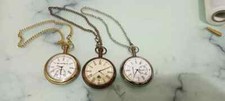 Lot of 3 Watch elgin vintage pocket Collectible Antique Brass Pocket Watch GIFT