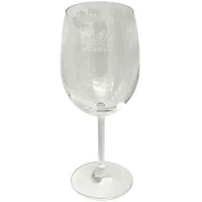Graviertes Weinglas Walisisches Drachenmuster Trinkglas verziert Kristall 350ml
