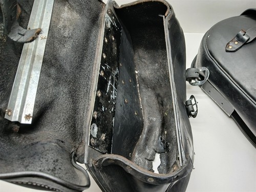Harley-Davidson 1994 Softail Custom Saddlebags Leather w/ Mounts Damage - Picture 18 of 24