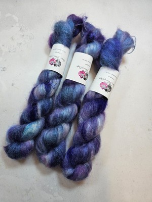 Handgefärbtes Kid Mohair Seide Garn, Lace Gewicht, 50g, MILKY WAY