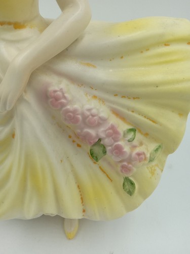 8"Vintage Rubens Japan Planter Boomer Girl in Yellow Dress #466M - Picture 6 of 22