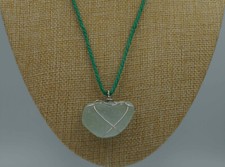 Ice Aqua Sea Glass Pendant: Rounded Triangle Shape P 184 