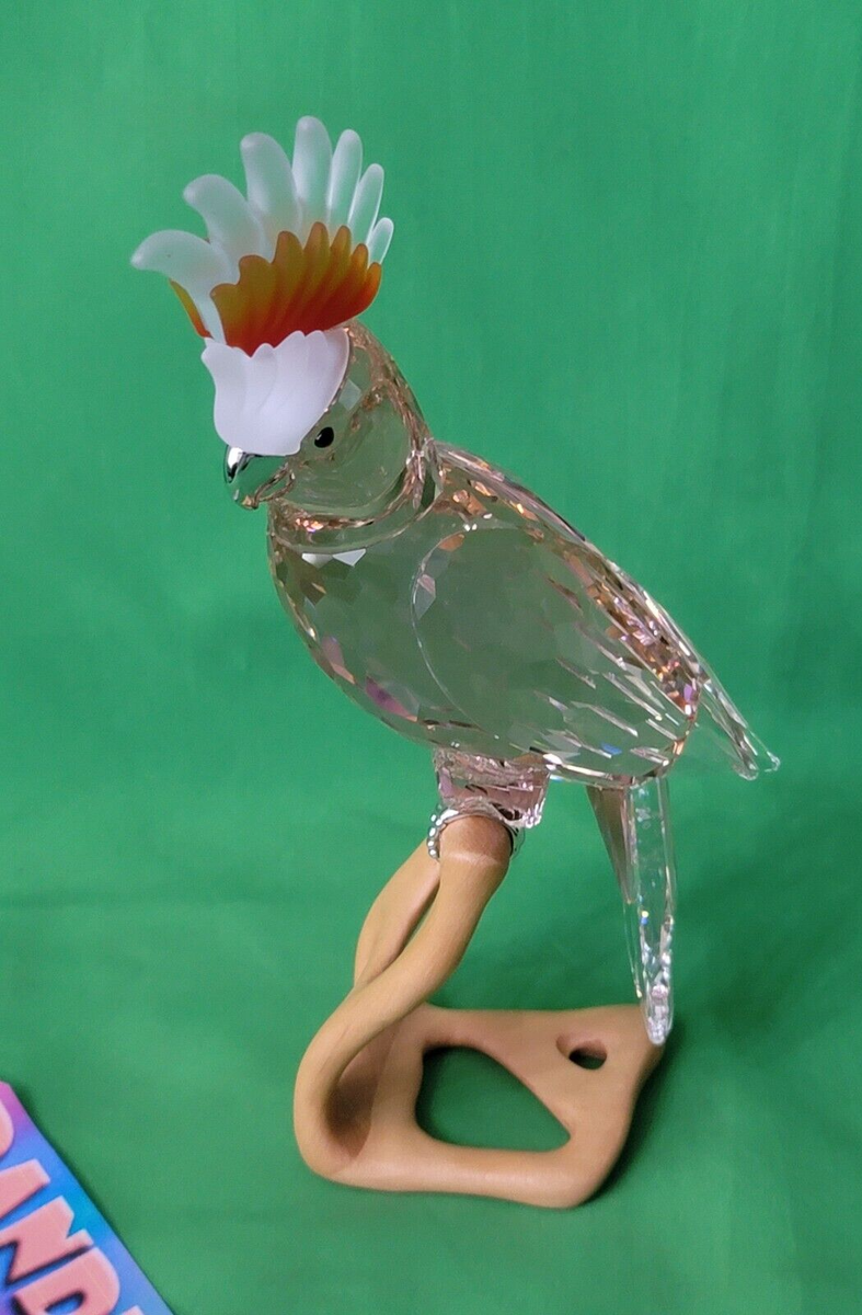 Swarovski Crystal Cockatoo Paradise Red Bird On Perch Retired