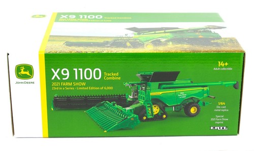 2021 FARM SHOW 1:64 ERTL John Deere X9 1100 TRACKED COMBINE *SILVER CHASE* NIB - Picture 5 of 5
