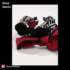 Headbands 2 Red, Black  White Pattern