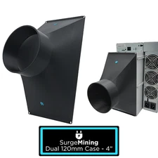 Dual 120mm Case to 4 Inch - Fan Shroud Adapter Silencer Antminer KS3 L7 S19 X5