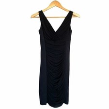 White House Black Market Womens Instant Slimming Dress Size 00 Ruched LBD Party