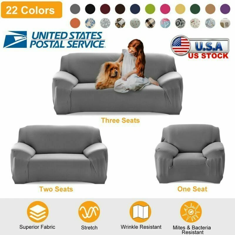 1/2/3 Seater Stretch Chair Cover Sofa Covers Elastic Protector Cover Soft Pads - Image 4 of 4