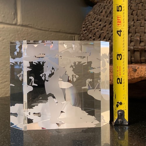 Steuben Glass Golf Prism 3D Paperweight 1984 Bernard X Wolff (Tiny Inclusion) - Picture 11 of 15